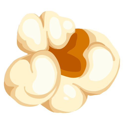 Hand-drawn popcorn kernel